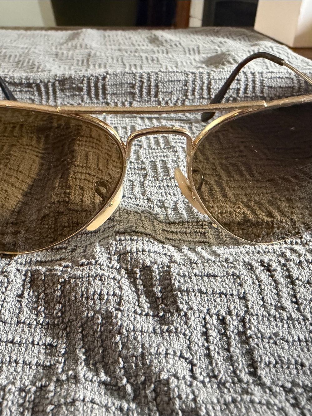 Ray-Ban Gold Frame Aviator Sunglasses with Brown Lenses